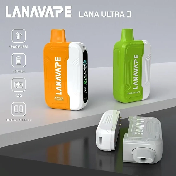 一次性電子煙|Lana Ultra II 16000口 磁吸式可換彈設計 22種口味