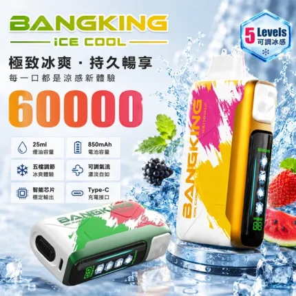 12種口味｜Bang King 60000口一次性拋棄式 5檔冰感調節功能