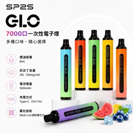 15種口味｜思博瑞拋棄式 SP2S GLO 7000口一次性電子煙 8ml